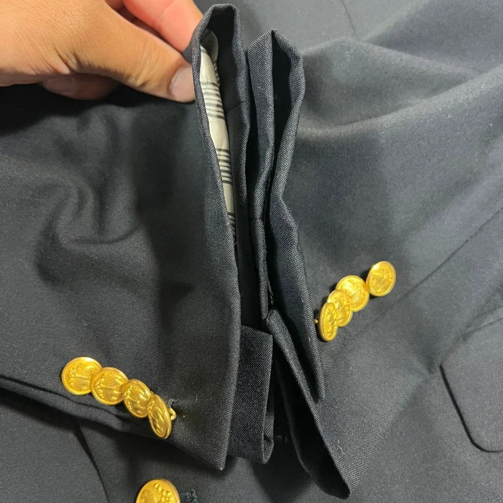 Brooks Brothers 1818 Madison Blazer Men 44R Navy Loro Piana Wool Brass Button